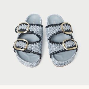 Loeffler Randal Blue Raffia Sandal